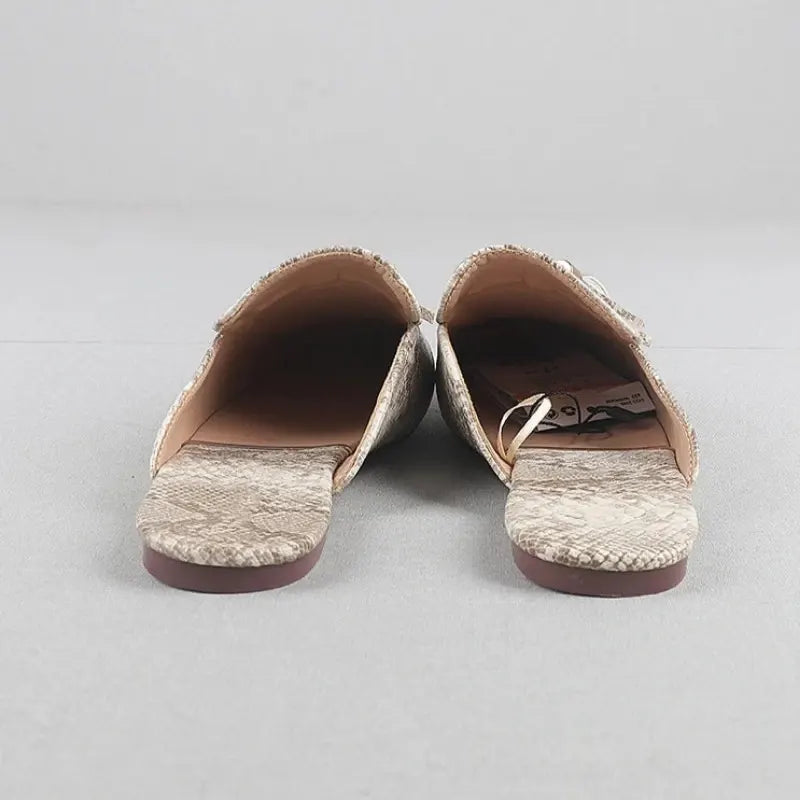 Snake Print Flat Mules Snakes Store