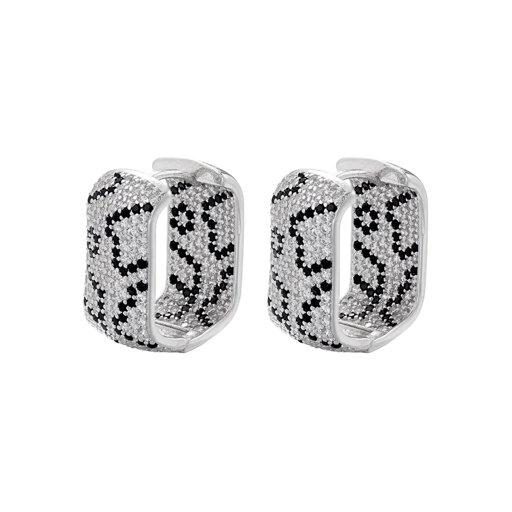 Snake Print Hoop Earrings Silver Fits for all Copper Snakes Store™