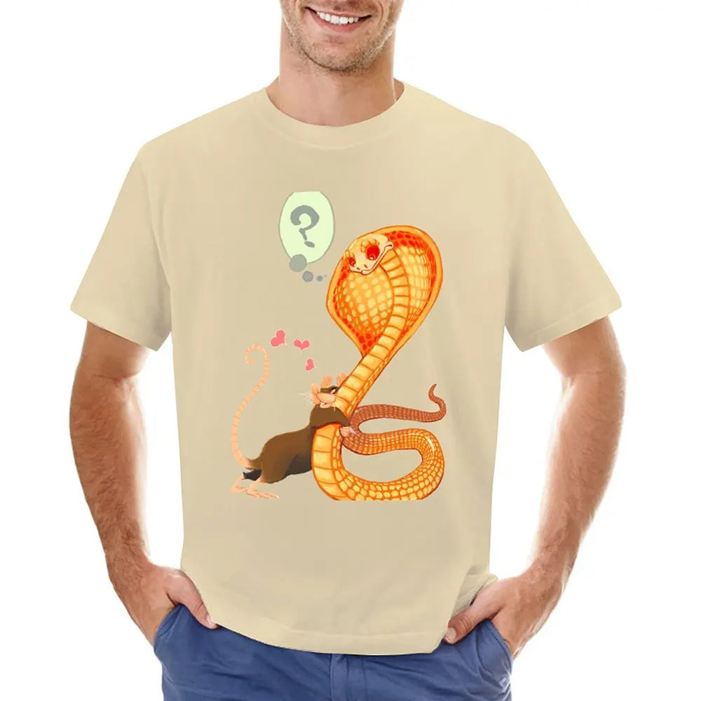 Snake Print T-shirt Beige Snakes Store™