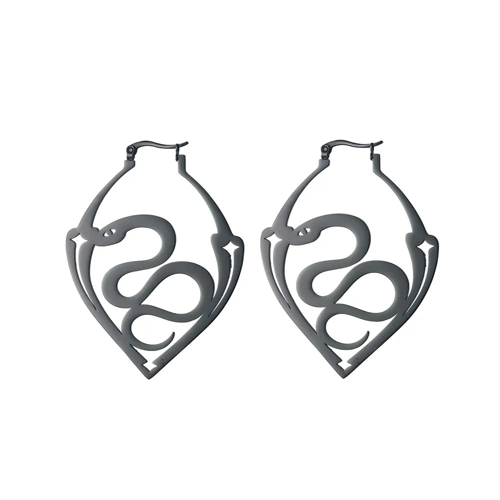 Snake Shaped Earrings Black Fits for all 316L Stainless Steel Snakes Store™