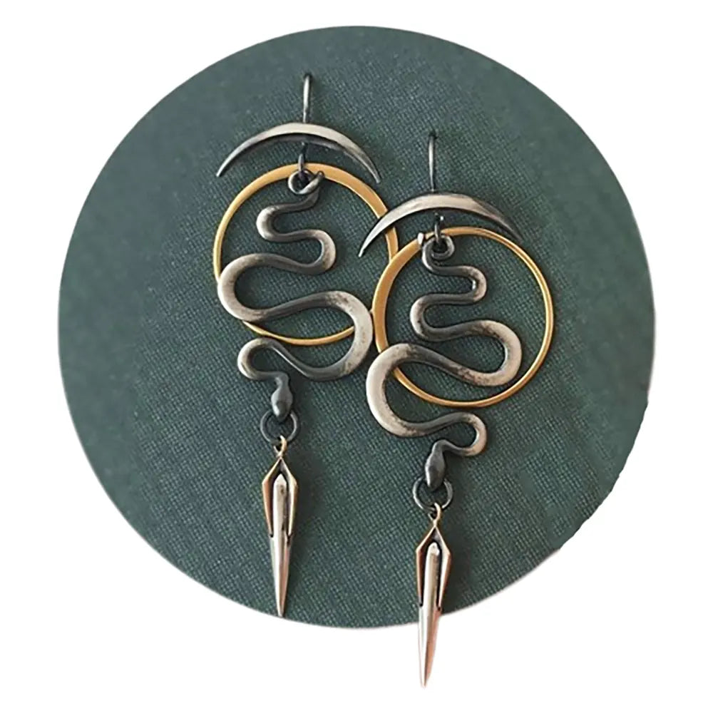 Snake Statement Earrings Silver and Gold Fits for all Alloy Snakes Store™