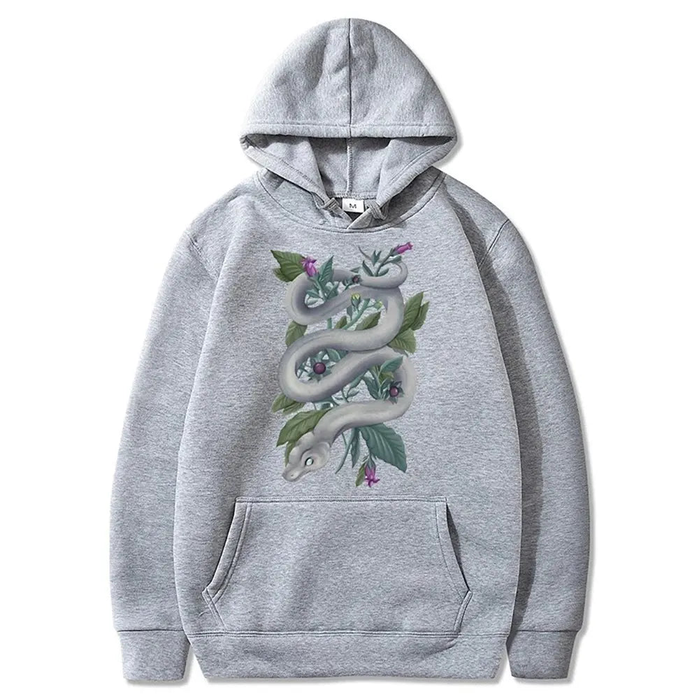 Snake and Flower Hoodie Gray Snakes Store™