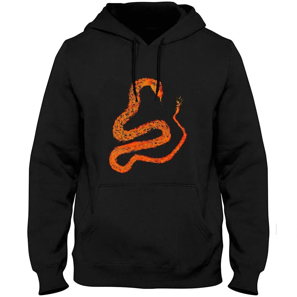 Snake with Fire Hoodie Black Snakes Store™