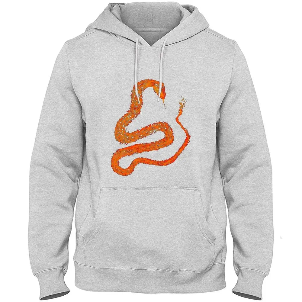 Snake with Fire Hoodie Gray Snakes Store™