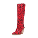 Womens Snakeskin Knee High boots - Vignette | Snakes Store