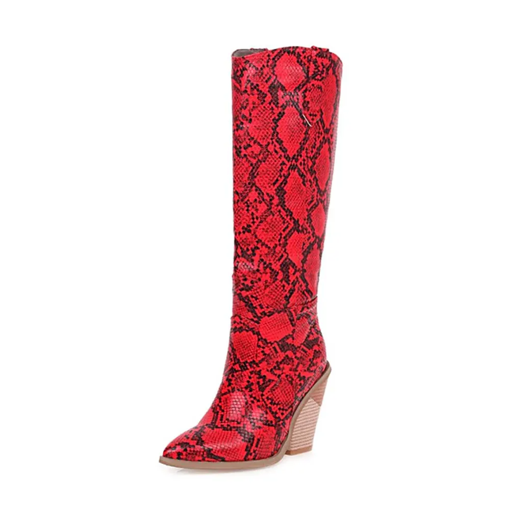 Snakeskin Boots Women Red Snakes Store™