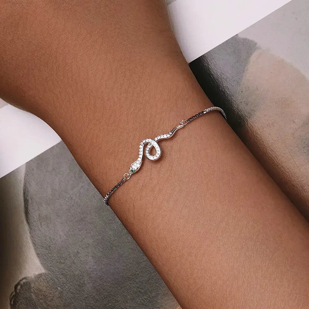 Sterling Silver Snake Chain Charm Bracelet Snakes Store™