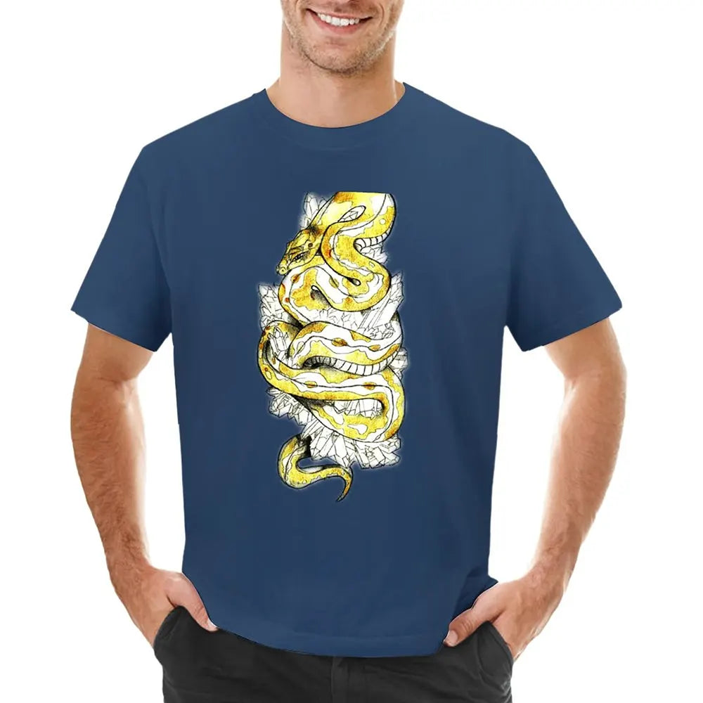 Yellow Crystal Snake T-Shirt Blue Snakes Store™