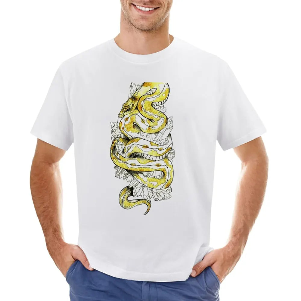 Yellow Crystal Snake T-Shirt White Snakes Store™