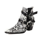 Black and White Snake Print Booties - Vignette | Snakes Store