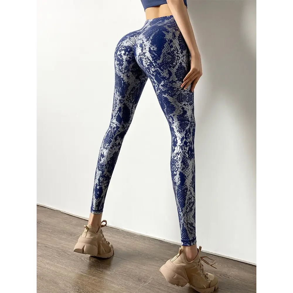 Blue Snake Print Leggings Snakes Store™