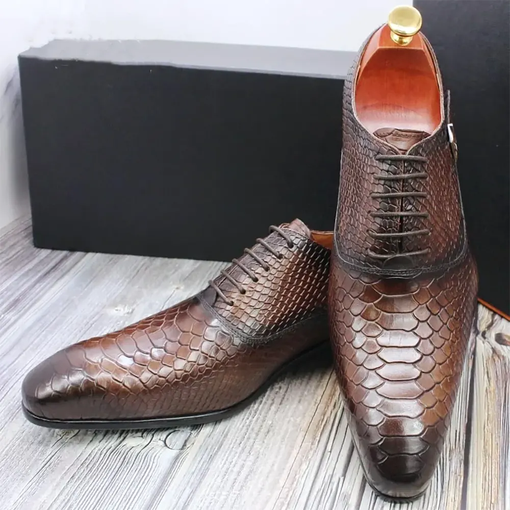 brown-snake-print-shoes-snakes  display picture 3