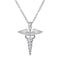 Caduceus Necklace Silver 20" | 50cm 316L Stainless Steel Snakes Store™