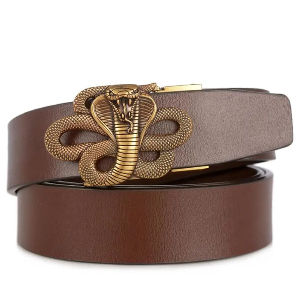 Cobra Belt Gold Brown Snakes Store™