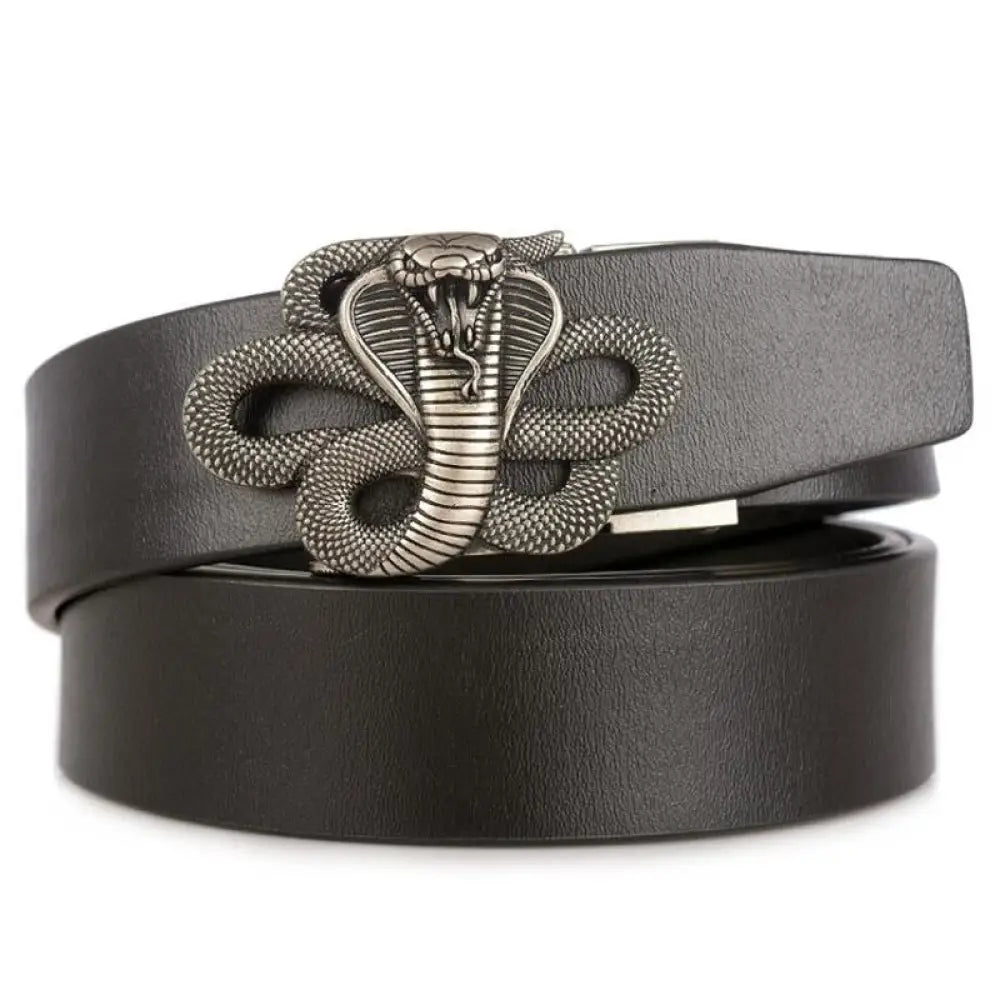 Cobra Belt Silver Black Snakes Store™