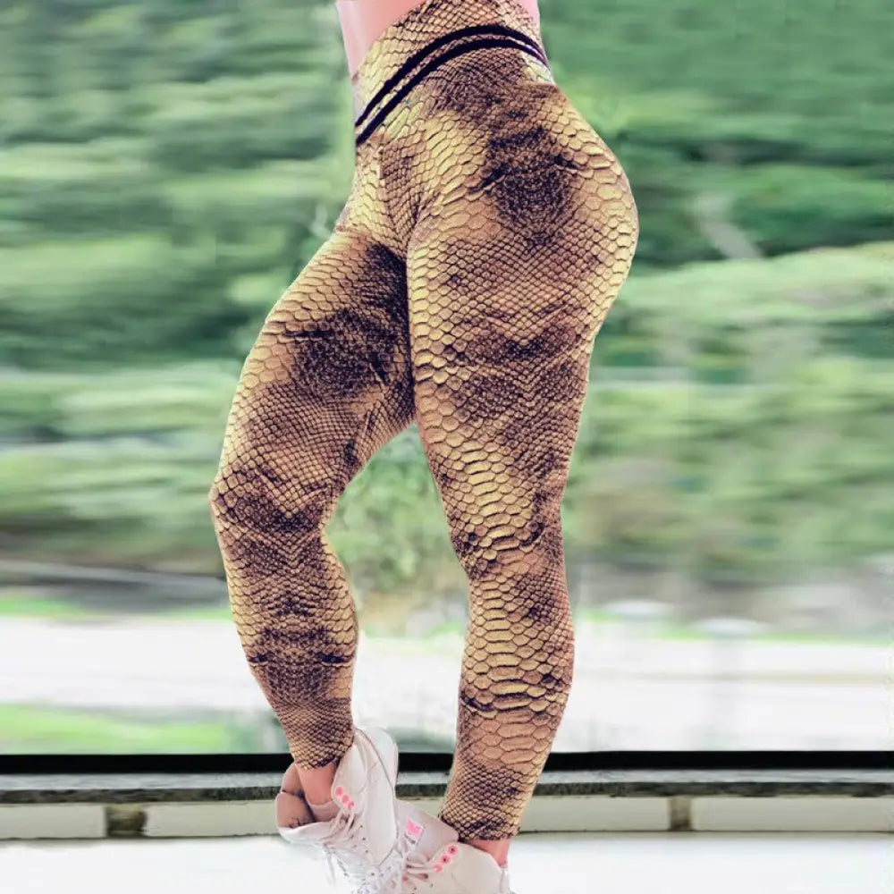 Faux Leather Snake Leggings Brown Snakes Store™
