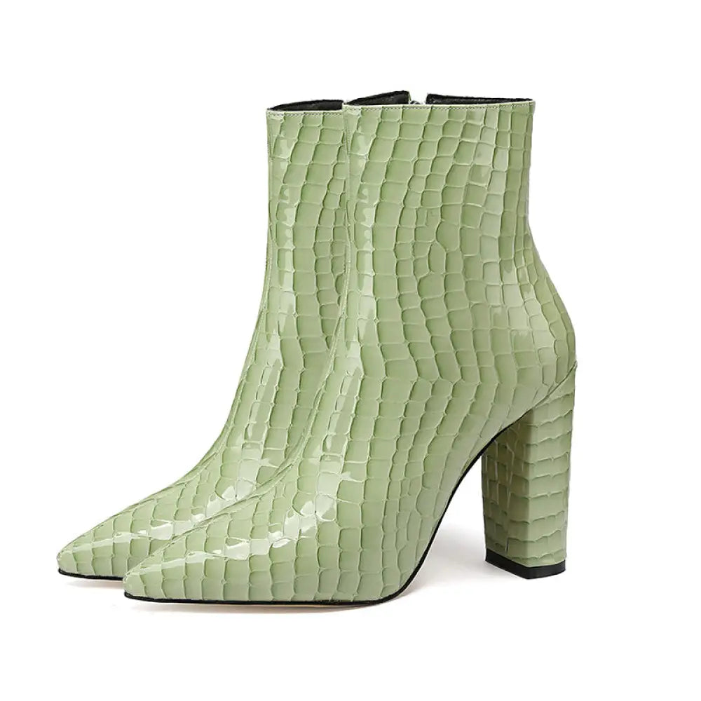 Green Snake Print Booties Snakes Store™