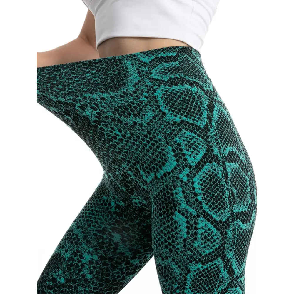 Green Snake Print Leggings Snakes Store™