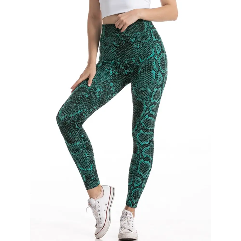 Green Snake Print Leggings Snakes Store™
