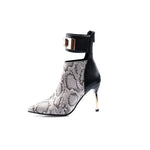 Grey Snake Print Booties - Vignette | Snakes Store