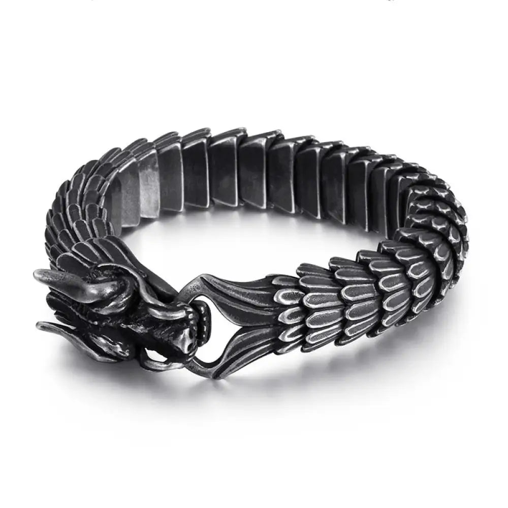 Men's Python Bracelet Black 316L Stainless Steel Snakes Store™