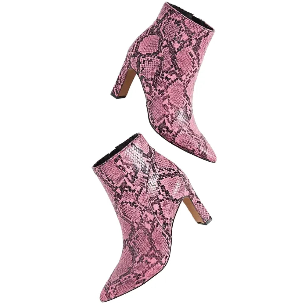 Pink Snake Print Booties Pink Snakes Store™