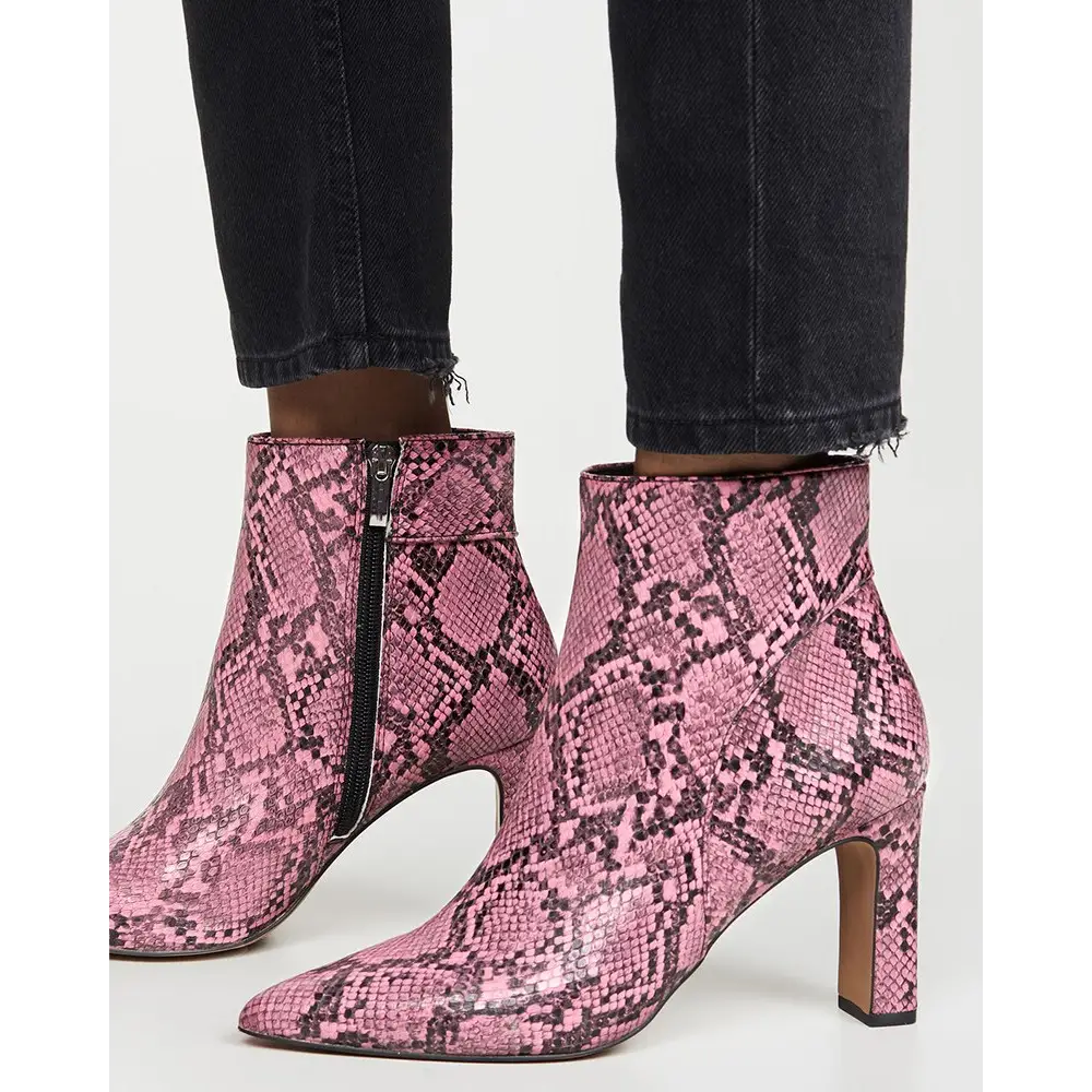 Pink Snake Print Booties Snakes Store™
