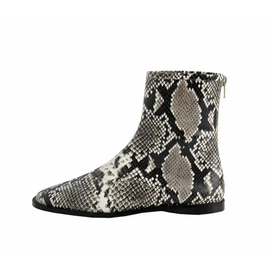 Python Ankle Booties Beige Snakes Store™