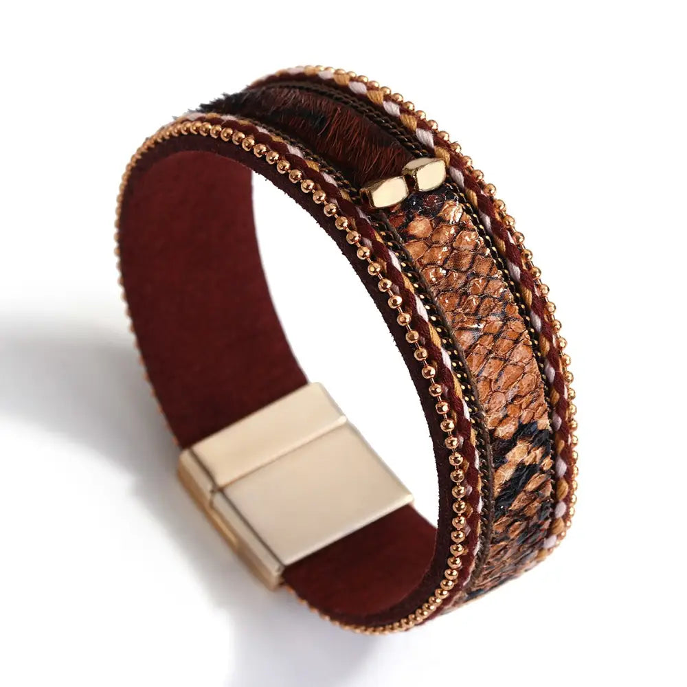 Python Skin Bracelet Brown Snakes Store™