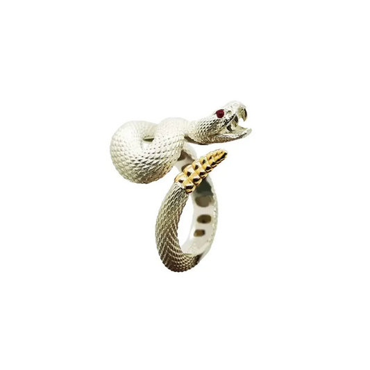Rattlesnake Ring White Snakes Store™