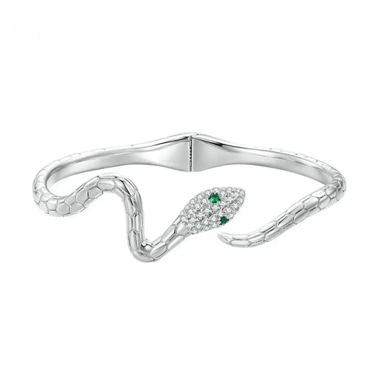 Silver Snake Cuff Bracelet 316L Stainless Steel One size fits all Snakes Store™