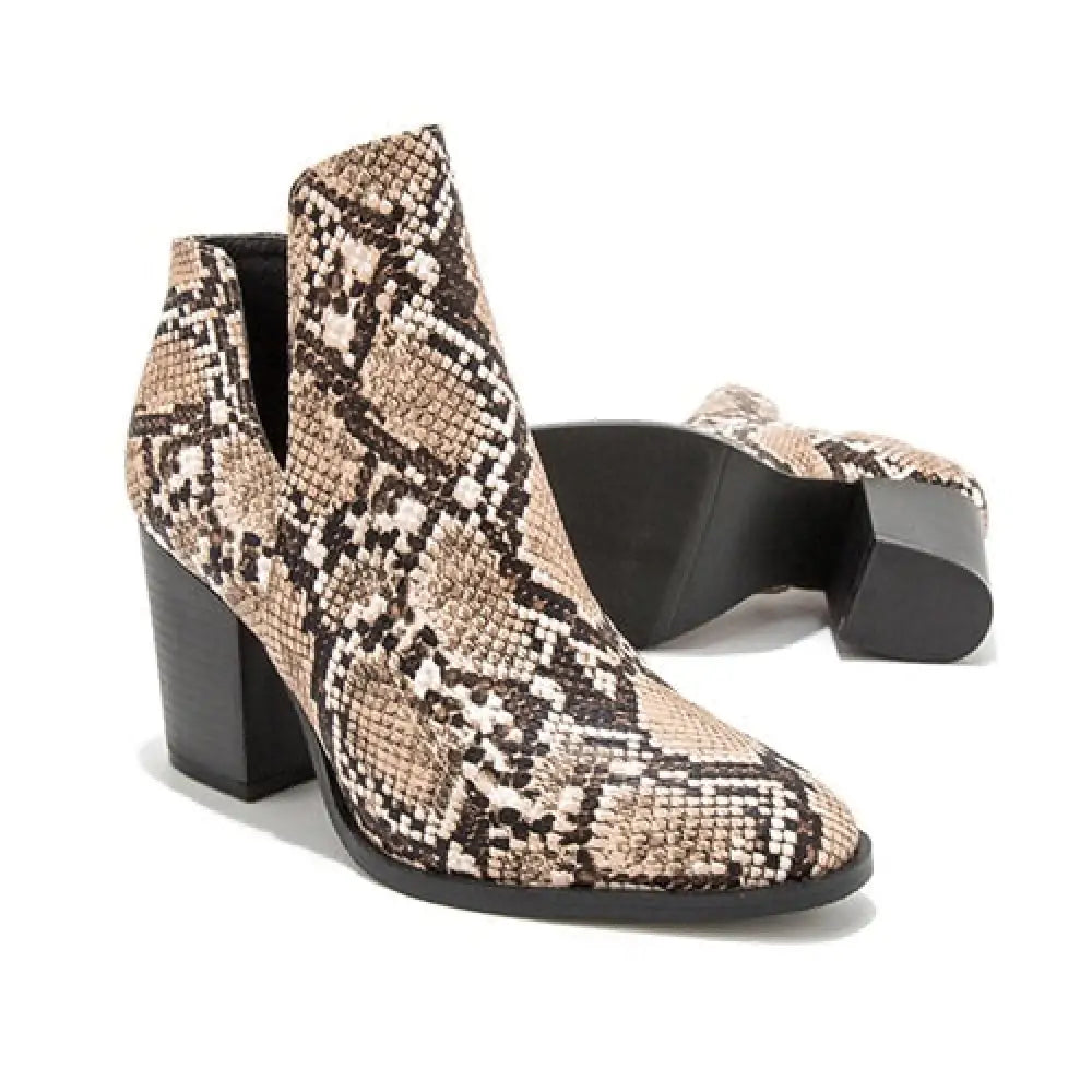 Snake Ankle Boots Beige Snakes Store™