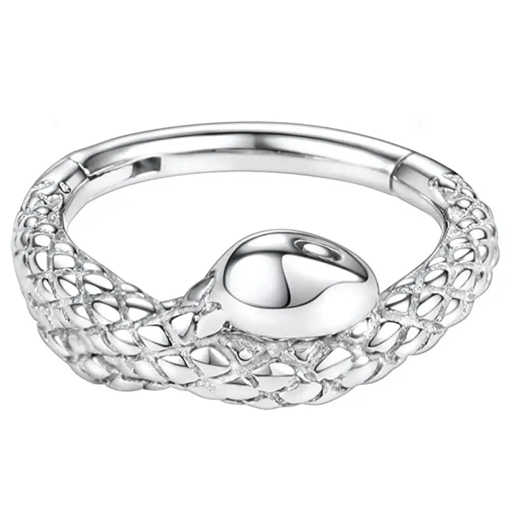 Snake Conch Earring Silver 1.2x10mm 316L Stainless Steel Snakes Store™