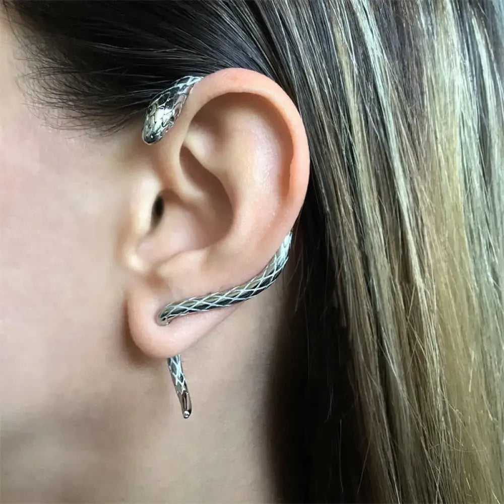 Snake Cuff Earring Silver Left Ear Fits for all Alloy Snakes Store™