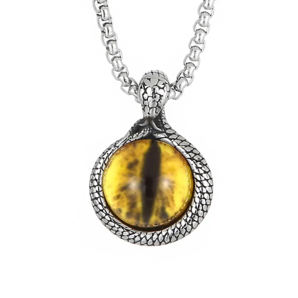 Snake Eye Necklace Yellow 24" | 60cm 316L Stainless Steel Snakes Store™