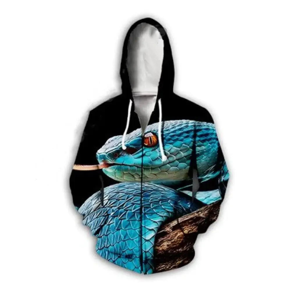 Blue Snake Hoodie Zip hoodies Snakes Store™