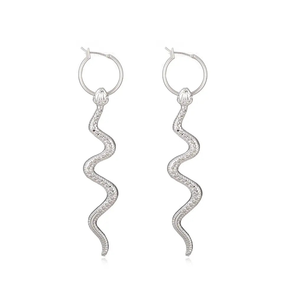 Snake Hoop Earrings Silver Fits for all Alloy Snakes Store™