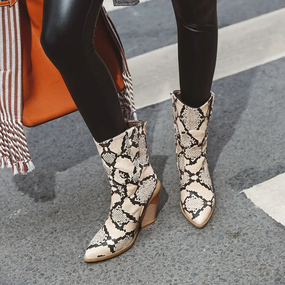 Snake Leather Booties Snakes Store™