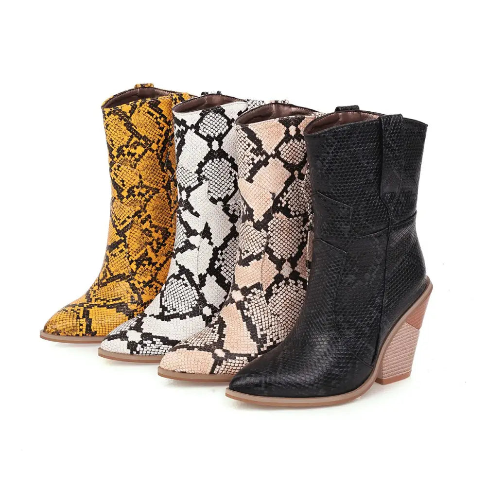 Snake Leather Booties Snakes Store™