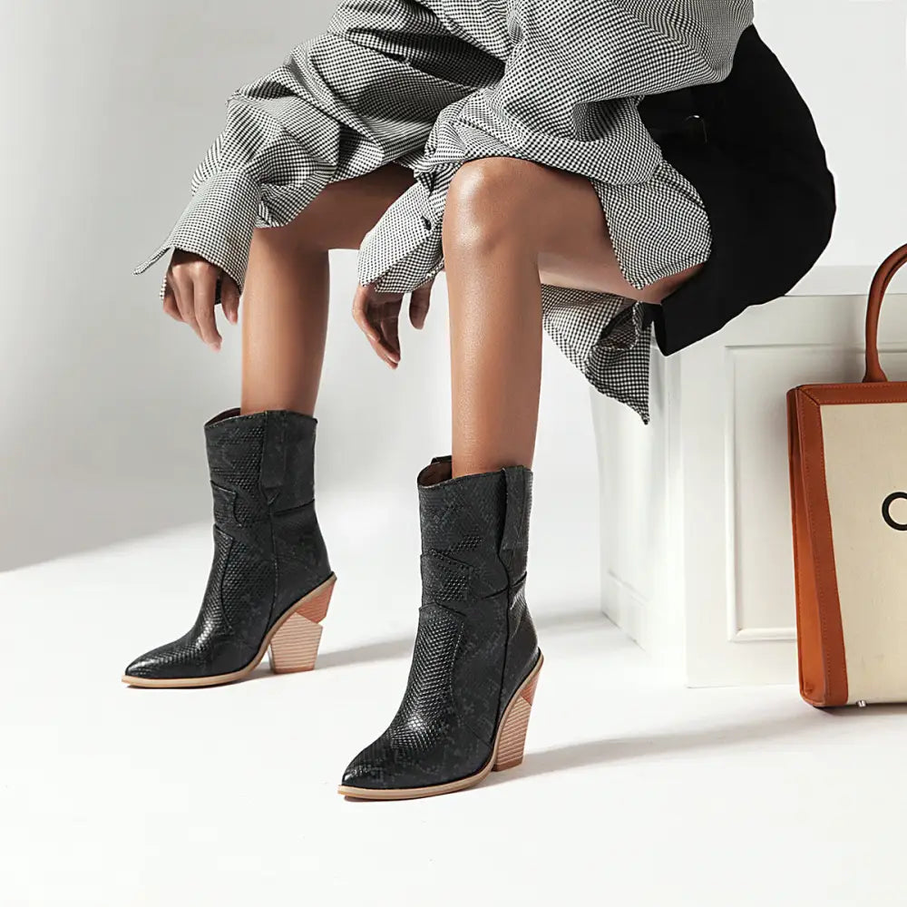 Snake Leather Booties Snakes Store™