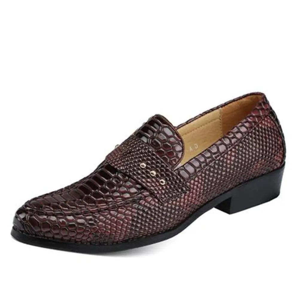 Snake Leather Shoes Mens Red Burgundy Snakes Store™