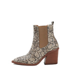 Snake Print Block Heel Booties - Vignette | Snakes Store
