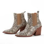 Snake Print Block Heel Booties - Vignette | Snakes Store