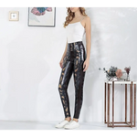 Snake Print Faux Leather Leggings - Vignette | Snakes Store