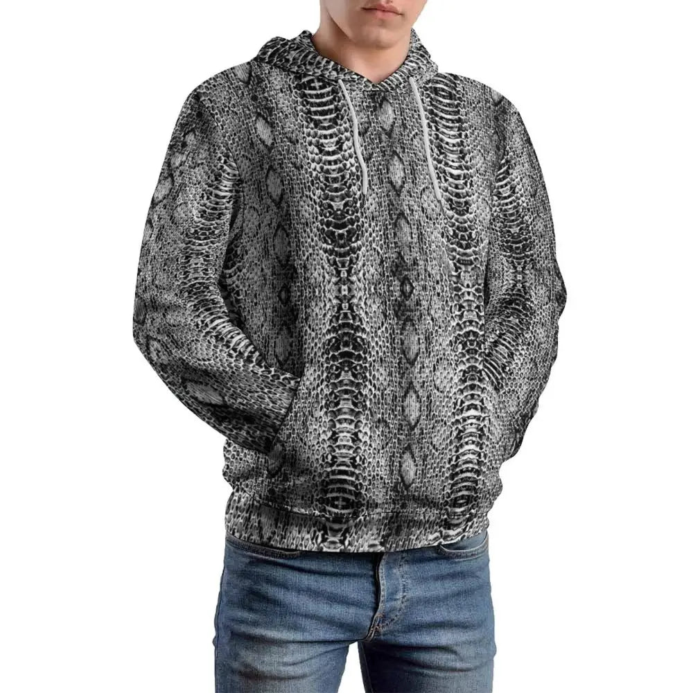 Snake Print Hoodie Black Snakes Store™