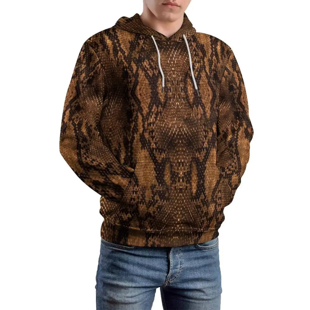 Snake Print Hoodie Brown Snakes Store™