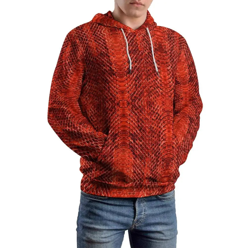 Snake Print Hoodie Red Snakes Store™