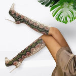 Snake Print Knee High Boots - Vignette | Snakes Store