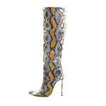 Snake Print Knee High Boots - Vignette | Snakes Store