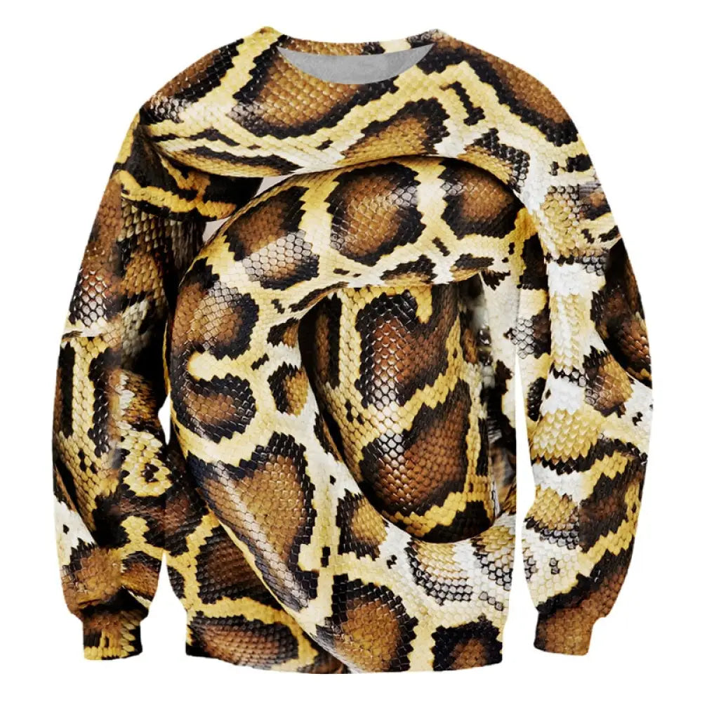 Snake Print Sweatshirt Brown Snakes Store™